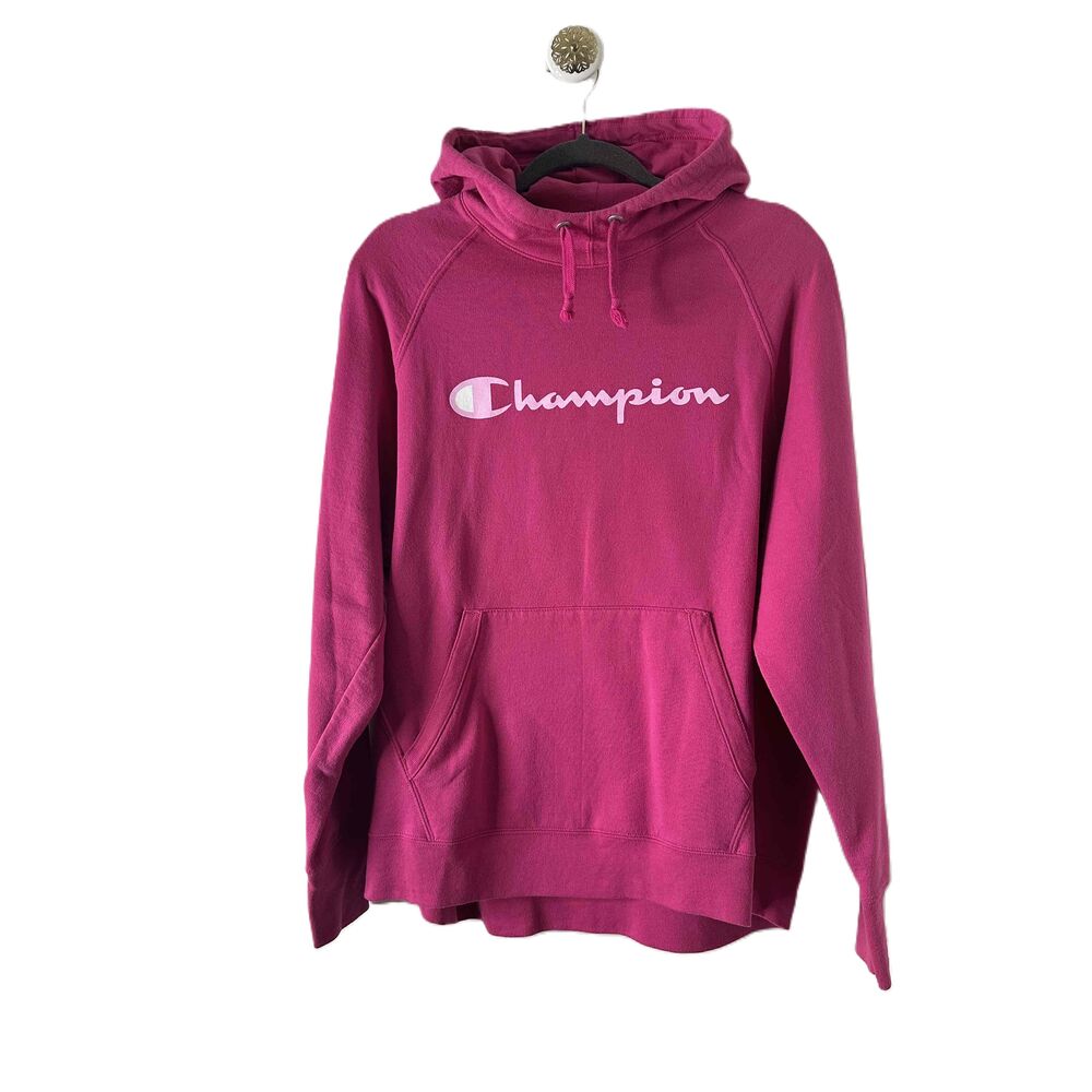 Champion Hoodie Womens Size XLarge Fushia Pullover Kangaroo Pocket Fleece